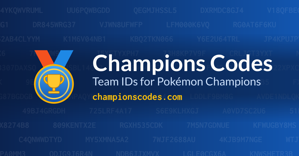 Sylveon team codes for Pokémon Champions